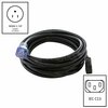 Ac Works 20FT 14/3 15A Medical Grade Power Cord with Right Angle IEC C13 MD15ARC13-240BK